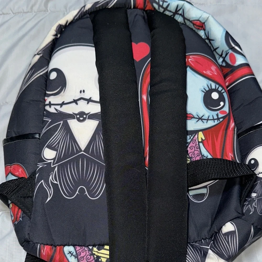 Loungefly Nightmare Before Christmas Black Backpack w/ Jack Skellington & Sally